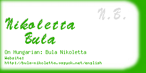nikoletta bula business card